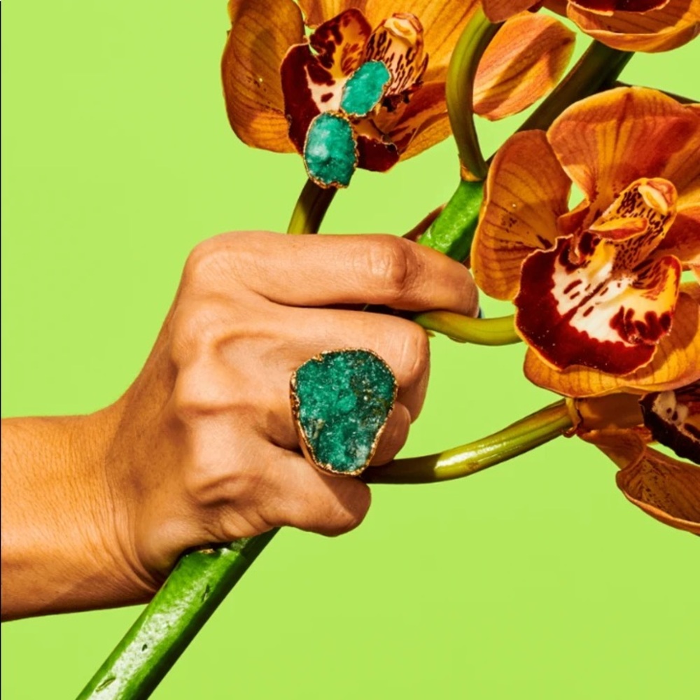 NWT Americae "The Raw Emerald Ring" - Size 5